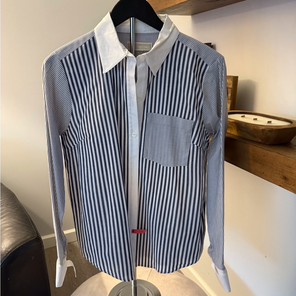 Men's Striped Shirt - Black and White